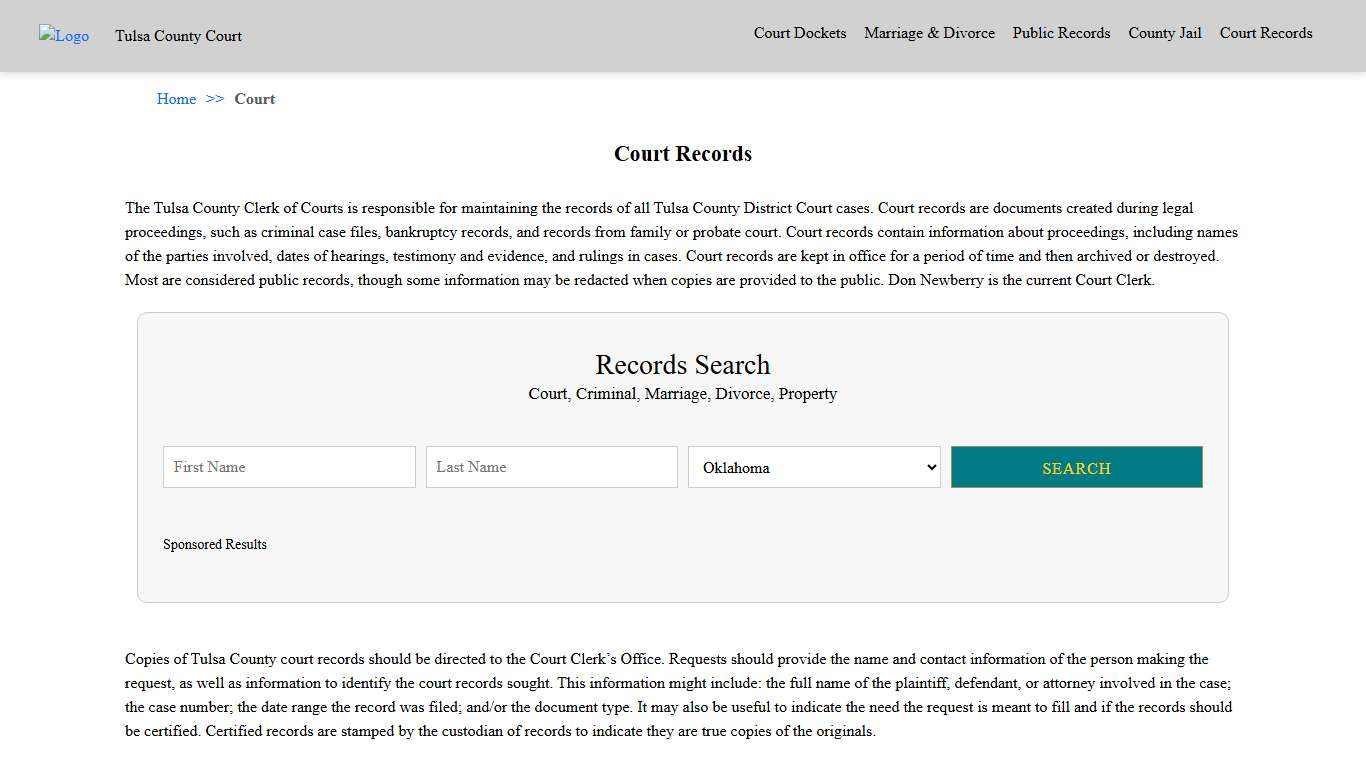Court Records | Tulsa County Court